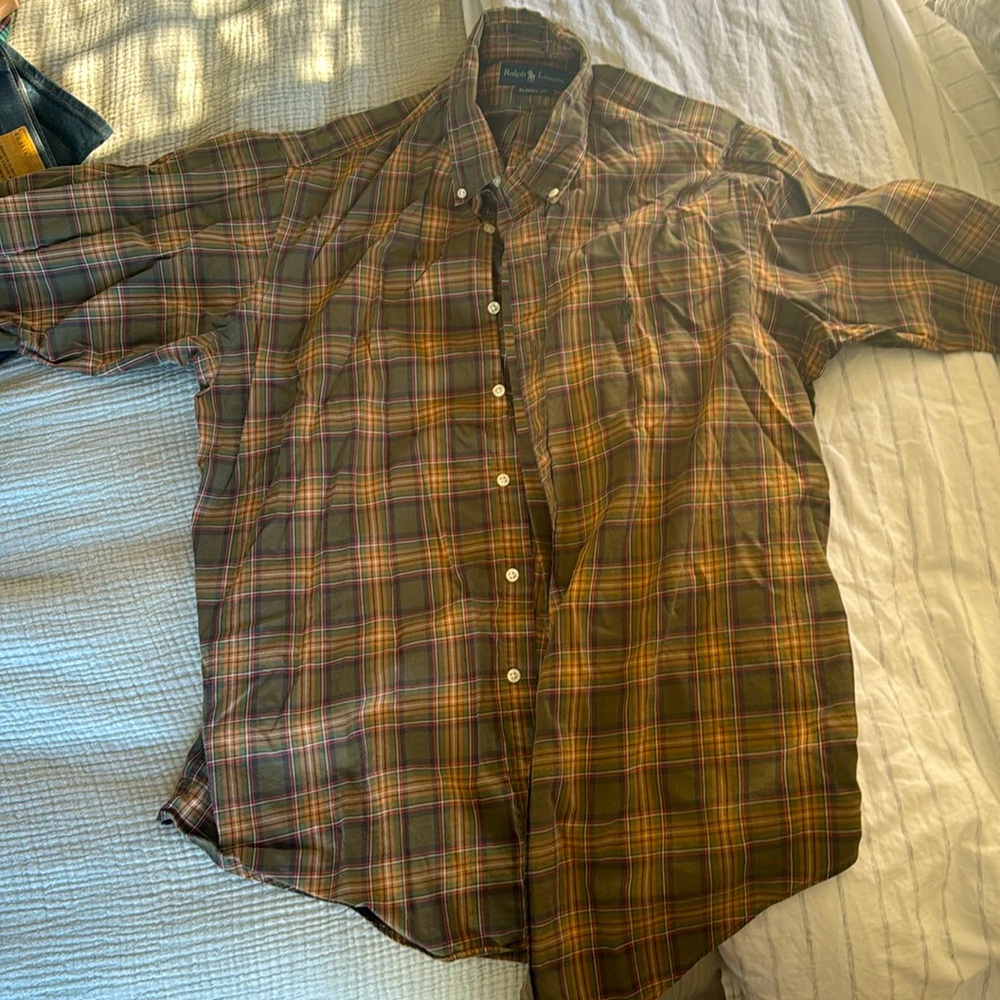 RALPH LAUREN CLASSIC FIT BUTTON SHIRT SIZE LARGE FLANNEL LARGE